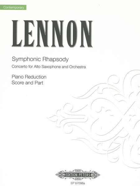 Symphonic Rhapsody : Concerto For Alto Saxophone and Orchestra - Piano reduction.