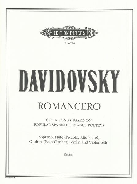 Romancero : For Soprano, Flute, Clarinet, Violin And Violoncello (1983).