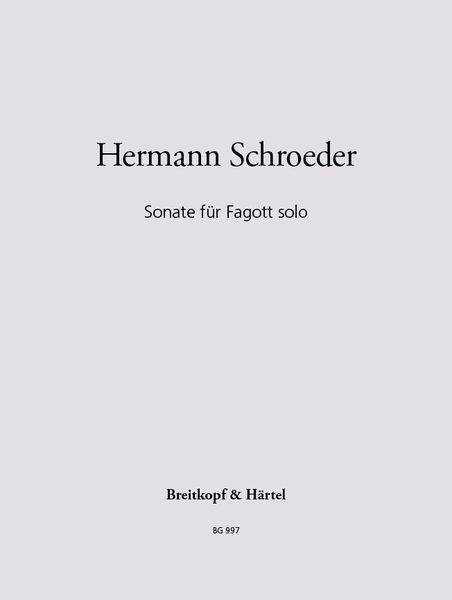 Sonate : Für Fagott Solo.