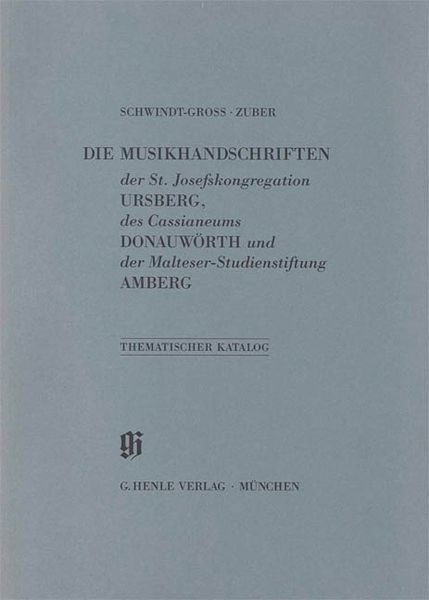 Musikhandschriften Der St. Josefskongregation Des Cassianeums Donauwoerth.