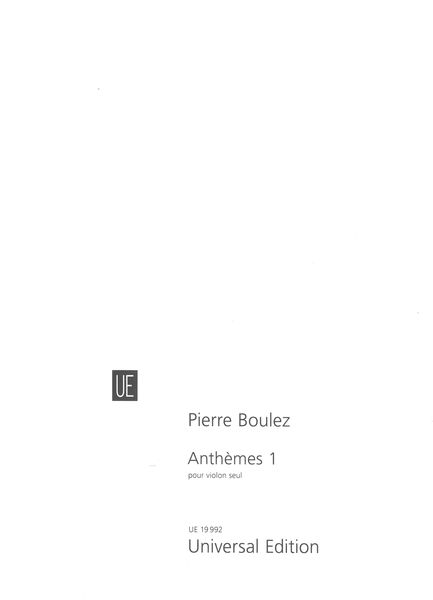 Anthèmes 1 : Pour Violon Seul (1992).