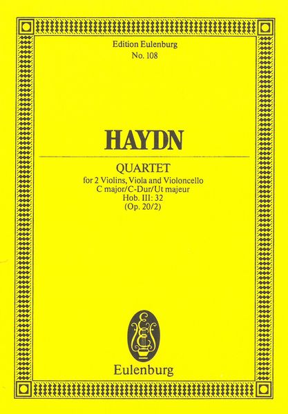 String Quartet Op. 20/2, Hob. III:32 / edited by Wilhelm Altmann.