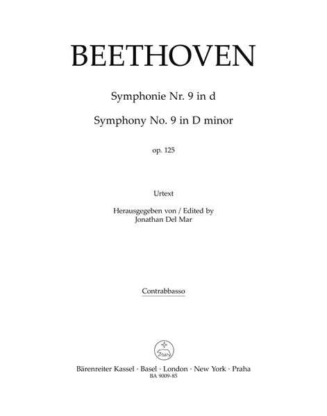 Symphony No. 9 In D Minor, Op. 125 : Contrabass Part.