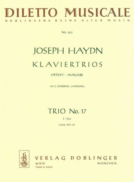 Klaviertrio Hob. XV.2 : For Violin, Cello and Piano.