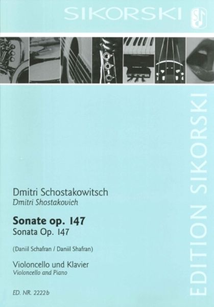 Sonate, Op. 147 : For Cello and Piano / arranged by Daniil Shafran.