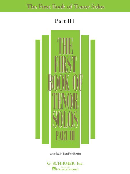 First Book Of Tenor Solos, Part 3 / compiled by Joan Frey Boytim.