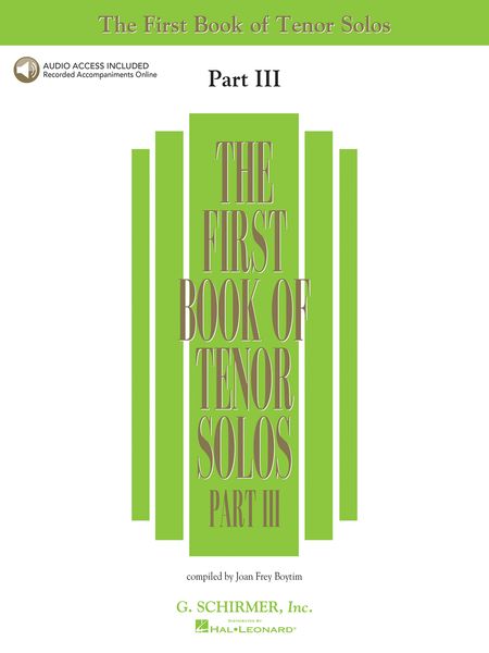 First Book Of Tenor Solos, Part 3 / compiled by Joan Frey Boytim.