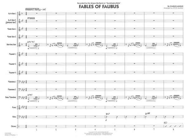 Fables Of Faubus / arranged For Big Band by Steve Slagle.