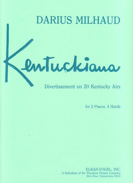 Kentuckiana - Divertissement On 20 Kentucky Airs : For Two Pianos, 4 Hands.
