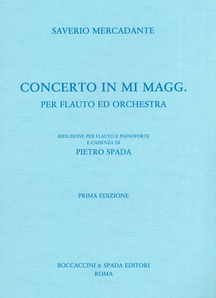 Concerto In E Major : For Flute and Piano.