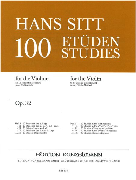 100 Etudes, Op. 32, Vol. 5 : For Violin.