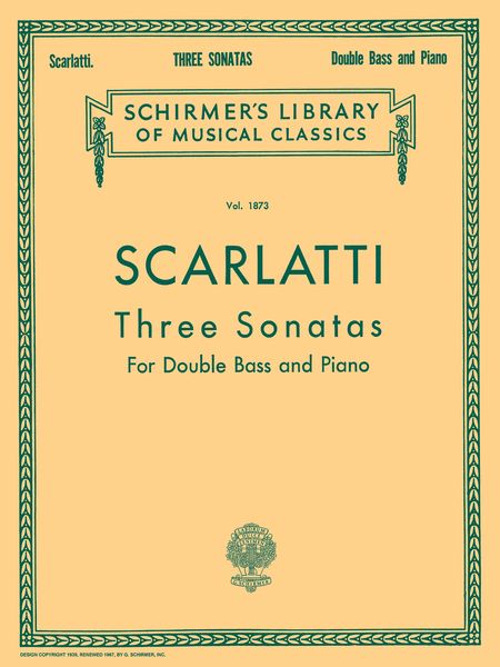 Three Sonatas : For Double Bass and Piano / arranged by L. Drew.