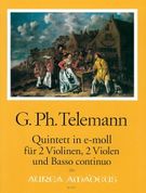 Quintett In E-Moll : Für 2 Violinen, 2 Violen Und Basso Continuo / Edited By Andreas Kohn.