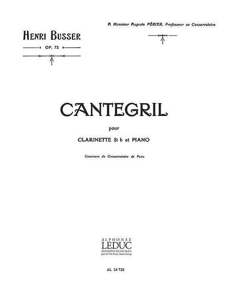 Cantegril : For Clarinet and Piano.