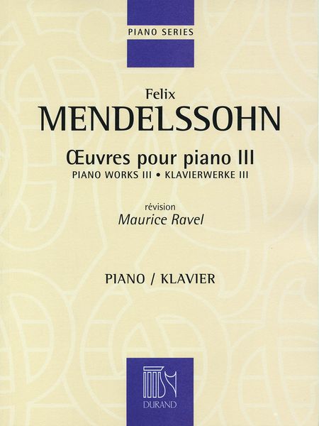 Piano Works, Vol. 3 / edited by Maurice Ravel.