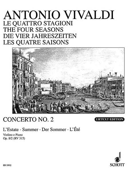 Four Seasons - Summer, G Minor, Op. 8/2, RV 315/Pv 336 : reduction For Violin and Piano.