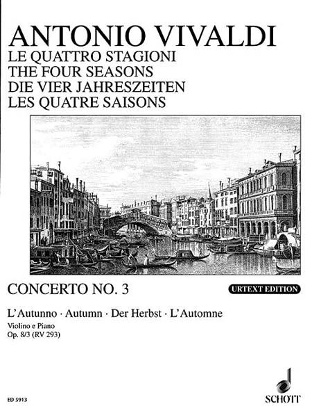 Four Seasons - Autumn, F Major, Op. 8/3, RV 293/Pv 257 : reduction For Violin and Piano.