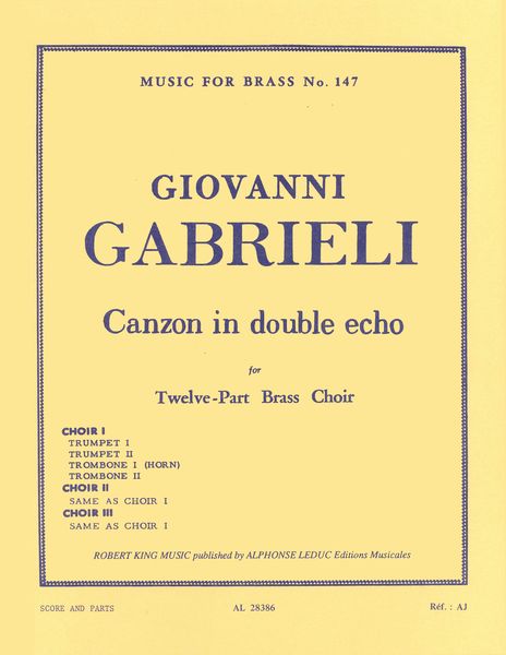 Canzon In Double Echo : For Brass Octet.