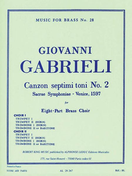 Canzon Septimi Toni No. 2 : For Brass Octet.