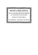 Musica Religiosa II : For 1, 2, 3, 4, 5 Or 8 Voices / edited by Gian Francesco Malipiero.