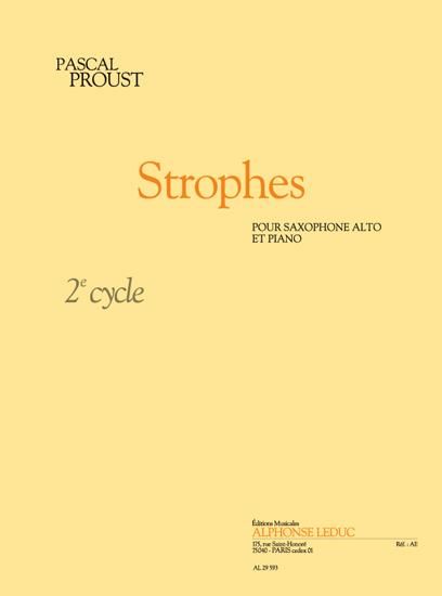 Strophes : Pour Saxophone Alto Et Piano - 2e Cycle.