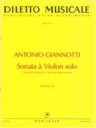 Sonata A Violon Solo : Für Violone (Violoncello / Fagott) Und Basso Continuo / Ed. Wolfgang Fink.