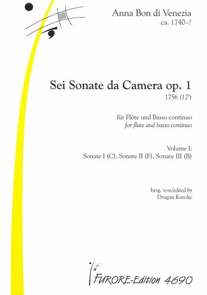 Sei Sonate Da Camera, Op. 1 : For Flute and Basso Continuo - Vol. 1 : Sonatas 1-3.