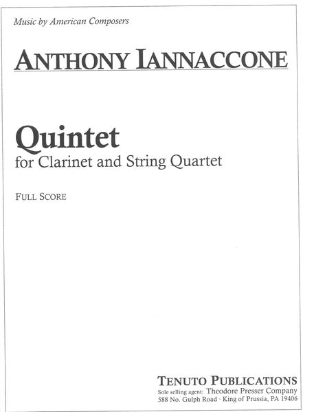 Quintet : For Clarinet and String Quartet.
