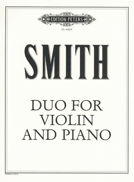 Duo : For Violin and Piano - Custom Print Edition.