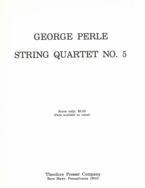 String Quartet No. 5.