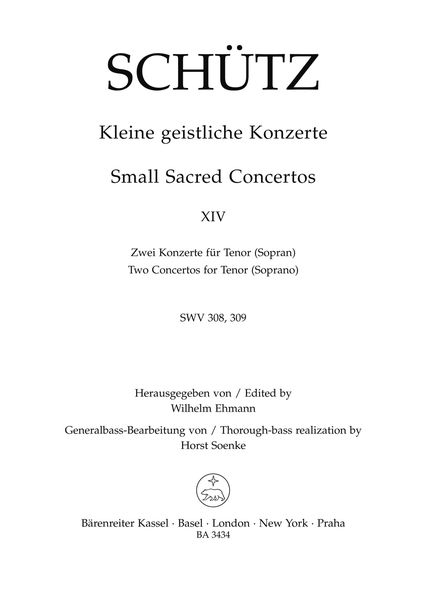 Kleine Geistliche Konzerte, Heft 14 : O Jesu, Nomen Dulce and O Misericordissime Jesu.