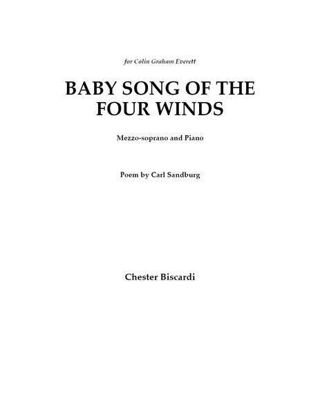 Baby Song Of The Four Winds : For Mezzo-Soprano and Piano [Download].