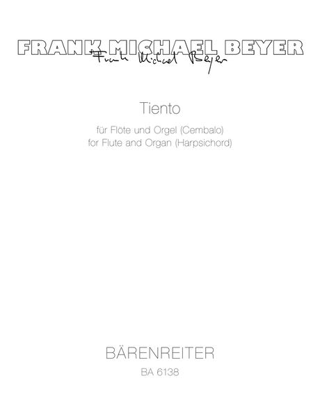 Tiento : For Flute and Organ (1965).