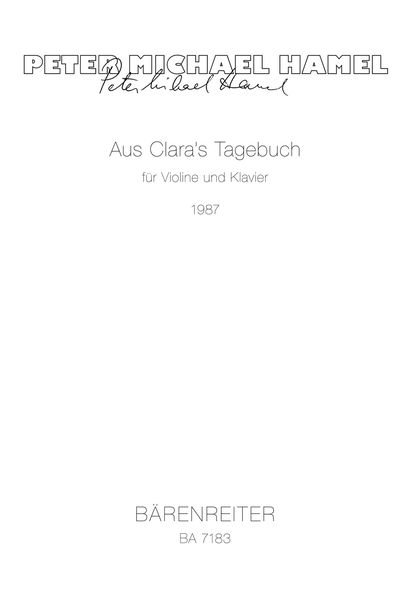 Aus Clara's Tagebuch : For Violin and Piano (1987).