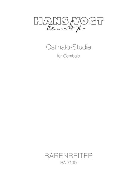 Ostinato-Studie Nr. 2 der Vier Versuche Für Tasteninstrumente : For Harpsichord.