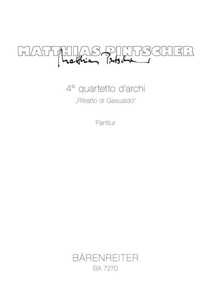 4. Quartetto d' Archi (Ritratto Di Gesualdo) (1992).