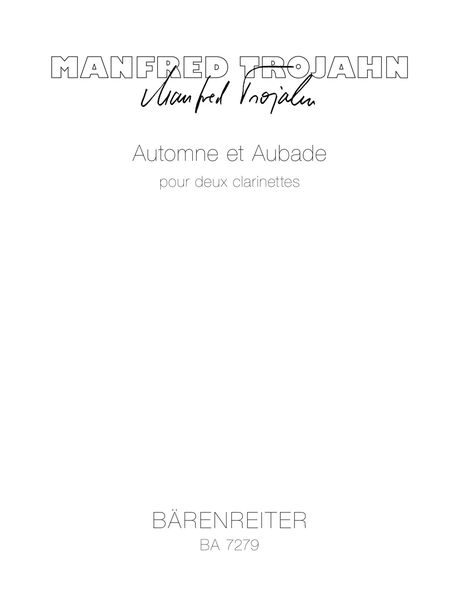 Automne Et Aubade : For Two Clarinets (1992).