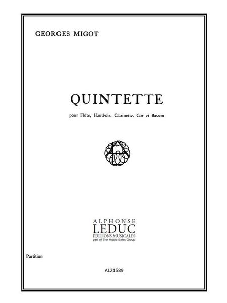 Quintette : Pour Flute, Hautbois, Clarinette, Cor Et Basson.