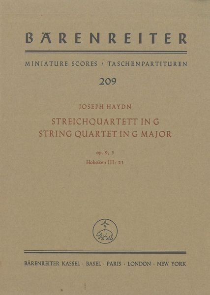 Streichquartett G-Dur, Op. 9 No. 3, Hob. III:21.