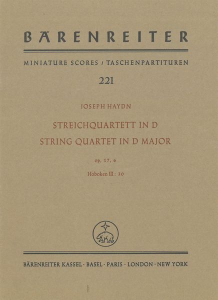 Streichquartett D-Dur, Op. 17 No. 6, Hob. III:30.