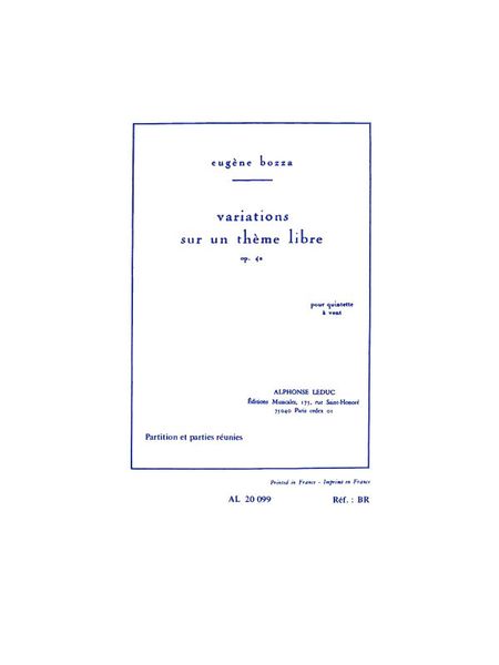 Variations Sur Un Theme Libre, Op. 42 : Pour Quintette A Vent.