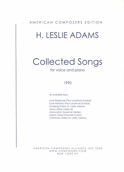 Collected Songs : For Voice and Piano (1990).