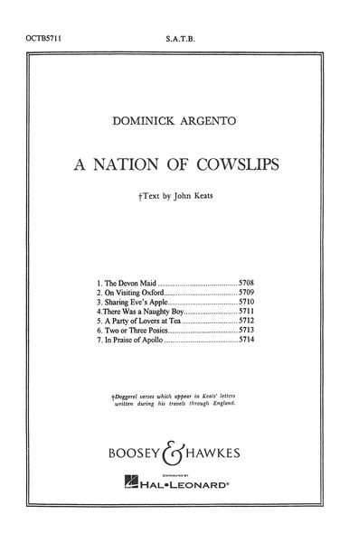 A Nation Of Cowslips, No. 2 : On Visiting Oxford (For SATB Choir A Cappella).