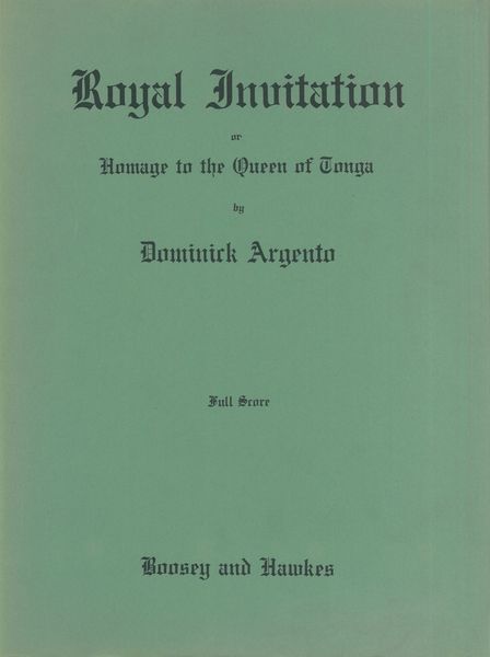 Royal Invitation : Homage To The Queen Of Tonga For Orchestra.