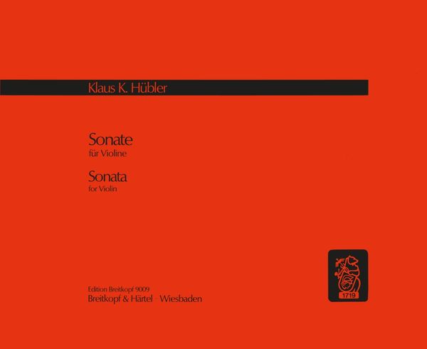 Sonate : For Solo Violin (1978).