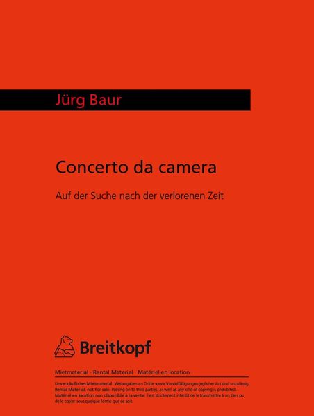 Concerto Da Camera : For Recorder and Chamber Orchestra (1975) - Piano reduction.