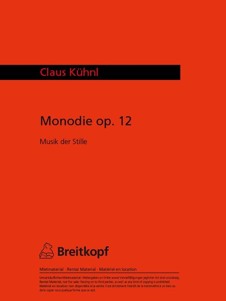 Monodie, Op. 12 : For Chamber Orchestra.