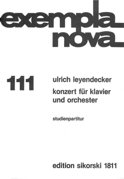 Konzert : Für Piano und Orchester = Piano Concerto (1981).