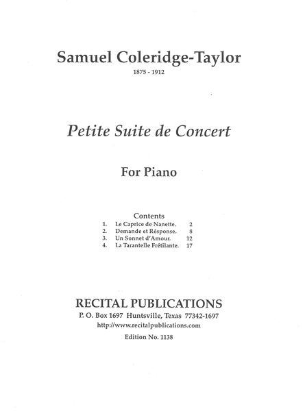 Petite Suite De Concert : For Piano.