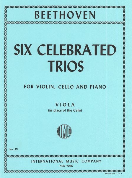 Six Celebrated Trios : Viola Part To Replace Violoncello Part.